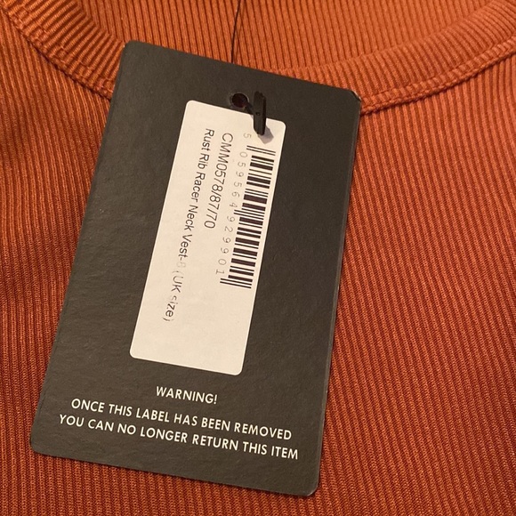 Rust Rib racer neck vest NWT - Picture 8 of 8